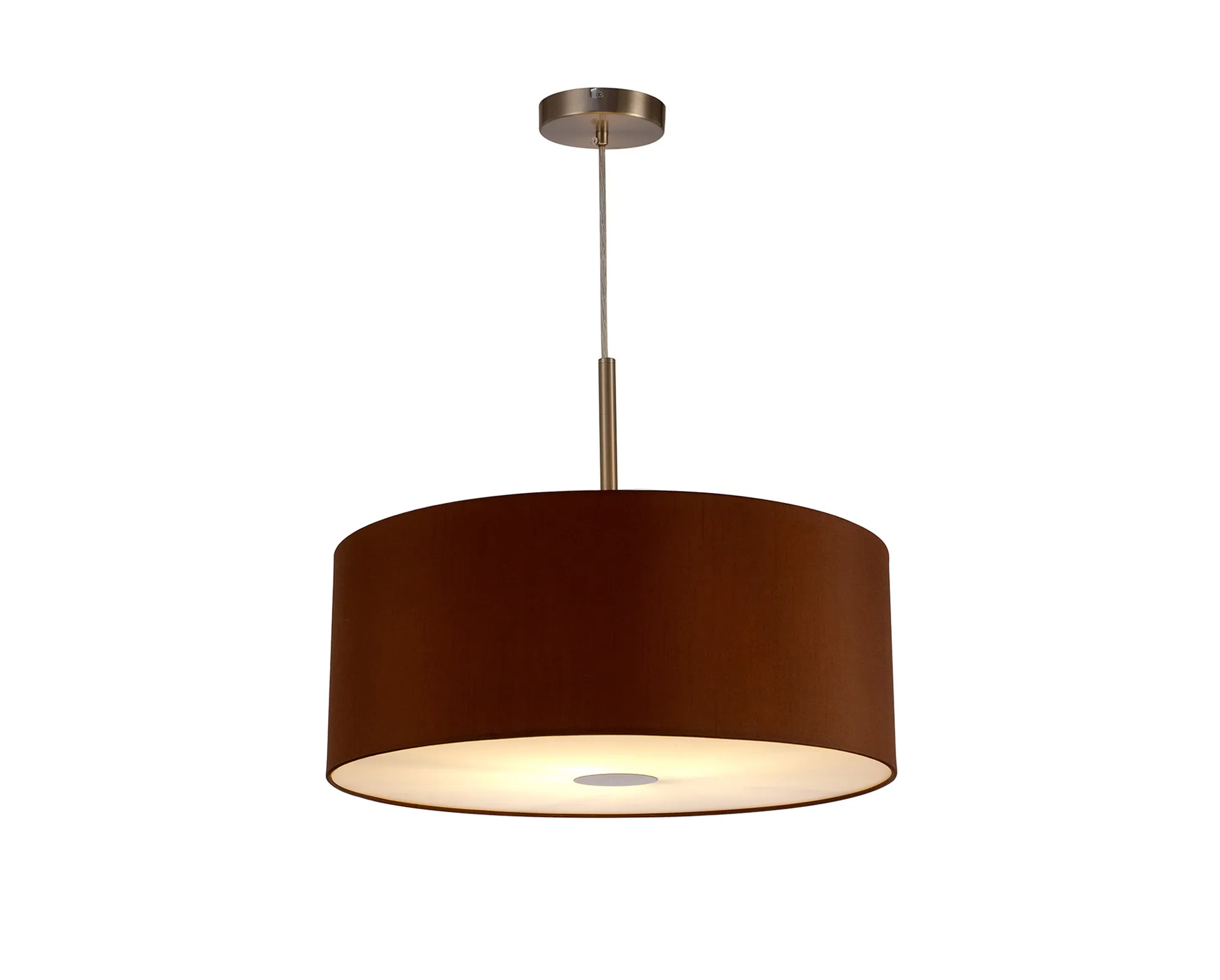 Baymont 50cm Pendant 1 Light Satin Nickel, Raw Cocoa/Grecian Bronze, Frosted Diffuser DK0306  Deco Baymont SN RC